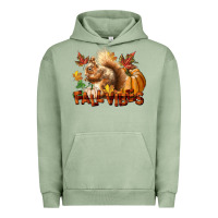 Pigment Oil Green Fall Vibes Squirrel Urban Hoodie - LillyAllenDesigns