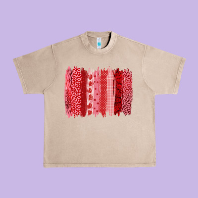 Valentine's Day Brushstroke Urban Heavy Tee Designed By Ranaportraitstore