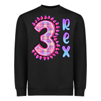 Black 3 rex pink dinosaur Heavyweight Sweatshirt - MaliasSmallBusiness