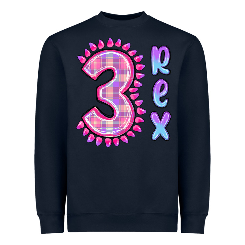 3 Rex Pink Dinosaur Heavyweight Sweatshirt by MaliasSmallBusiness | Teevron