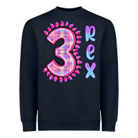 Navy 3 rex pink dinosaur Heavyweight Sweatshirt - MaliasSmallBusiness