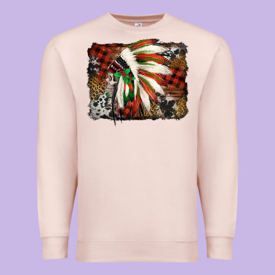 Indian Headdress Christmas Premium Sweatshirt Designed By Jasminsmagicworld