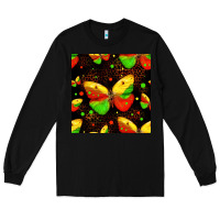 Black juneteenth butterflies seamless pattern Long Sleeve Tee - HRA Design Shop
