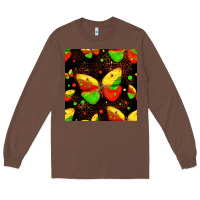 Chestnut juneteenth butterflies seamless pattern Long Sleeve Tee - HRA Design Shop