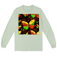 Matcha juneteenth butterflies seamless pattern Long Sleeve Tee - HRA Design Shop