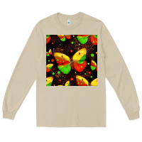 Mushroom juneteenth butterflies seamless pattern Long Sleeve Tee - HRA Design Shop