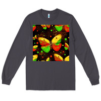 Smoke juneteenth butterflies seamless pattern Long Sleeve Tee - HRA Design Shop