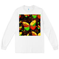 White juneteenth butterflies seamless pattern Long Sleeve Tee - HRA Design Shop