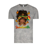 Cloud Rock afro messy bun juneteenth Vintage Tee - texasbilliewilder