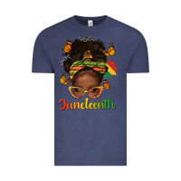 Vintage Denim afro messy bun juneteenth Vintage Tee - texasbilliewilder