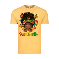 Vintage Mustard afro messy bun juneteenth Vintage Tee - texasbilliewilder