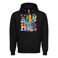 Black hip hop easter rabbit Zipper Hoodie - AdoDesignShop