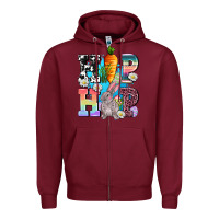 Burgundy hip hop easter rabbit Zipper Hoodie - AdoDesignShop