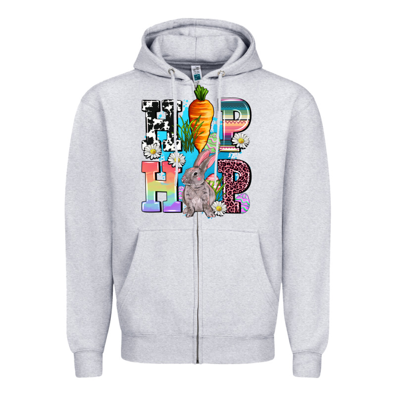 Hip Hop Easter Rabbit Zipper Hoodie by AdoDesignShop | Teevron