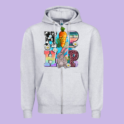 Hip Hop Easter Rabbit Zipper Hoodie Designed By Adodesignshop