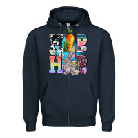 Navy hip hop easter rabbit Zipper Hoodie - AdoDesignShop