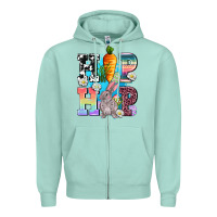 Seafoam hip hop easter rabbit Zipper Hoodie - AdoDesignShop