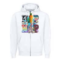White hip hop easter rabbit Zipper Hoodie - AdoDesignShop