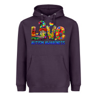 Plum autism awareness love Heavyweight Hoodie - BarkalooDesign