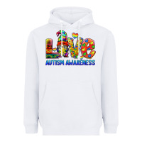 White autism awareness love Heavyweight Hoodie - BarkalooDesign