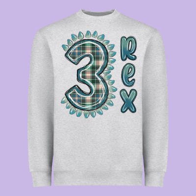 Heavyweight Sweatshirt 3 rex green dinosaur
