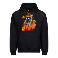 Black Fall Pumpkin Raccoon Urban Hoodie - LillyAllenDesigns