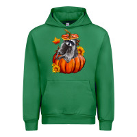 Emerald Fall Pumpkin Raccoon Urban Hoodie - LillyAllenDesigns