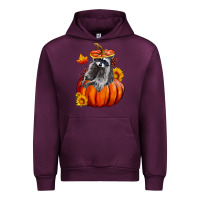 Mauve Wine Fall Pumpkin Raccoon Urban Hoodie - LillyAllenDesigns