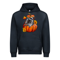 Navy Fall Pumpkin Raccoon Urban Hoodie - LillyAllenDesigns