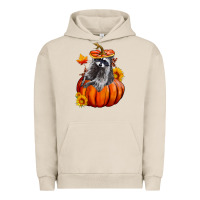 Pigment French Oak Fall Pumpkin Raccoon Urban Hoodie - LillyAllenDesigns