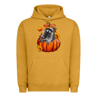 Pigment Peanut Butter Fall Pumpkin Raccoon Urban Hoodie - LillyAllenDesigns