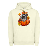 Pigment Pistachio Fall Pumpkin Raccoon Urban Hoodie - LillyAllenDesigns