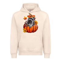 Sandshell Fall Pumpkin Raccoon Urban Hoodie - LillyAllenDesigns