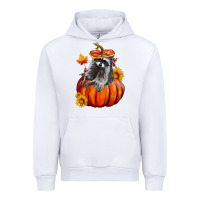 White Fall Pumpkin Raccoon Urban Hoodie - LillyAllenDesigns