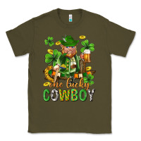 Army Green One lucky cowboy with st. patricks elf Classic Tee - Neo Western