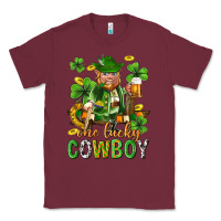 Burgundy One lucky cowboy with st. patricks elf Classic Tee - Neo Western