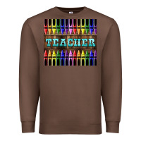 Chestnut Teacher Crayons Premium Sweatshirt - LillyAllenDesigns