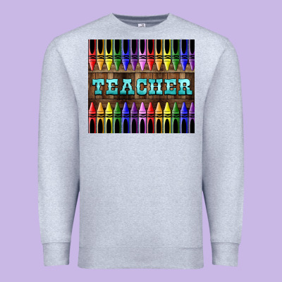 Teacher Crayons Premium Sweatshirt Designed By Lillyallendesigns