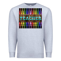 Heather Grey Teacher Crayons Premium Sweatshirt - LillyAllenDesigns