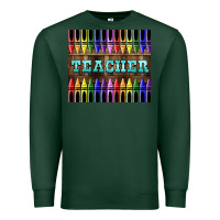 Sports Green Teacher Crayons Premium Sweatshirt - LillyAllenDesigns