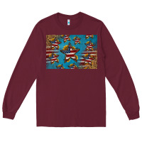 Burgundy 4th of july stars skinny metal can holder Long Sleeve Tee - HRA Design Shop
