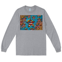 Heather Grey 4th of july stars skinny metal can holder Long Sleeve Tee - HRA Design Shop