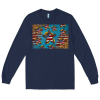 Navy 4th of july stars skinny metal can holder Long Sleeve Tee - HRA Design Shop