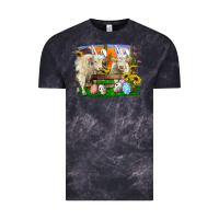 Cloud Black Easter Farm Cows Bunny Ears And Eggs Vintage Tee - RanaPortraitStore