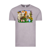 Vintage Zinc Easter Farm Cows Bunny Ears And Eggs Vintage Tee - RanaPortraitStore