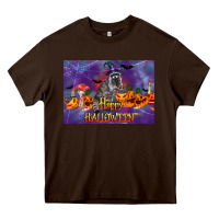 Chocolate Brown Happy Halloween Raccoon Heavy Core Tee - LillyAllenDesigns
