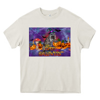 Cream Happy Halloween Raccoon Heavy Core Tee - LillyAllenDesigns