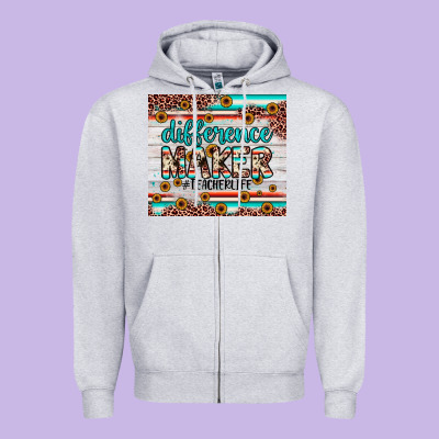 Difference Maker Zipper Hoodie Designed By Jahusdesignshop