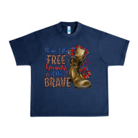 Navy home of the free because of the brave Urban Heavy Tee - Zillion Design Studio