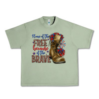 Oil Green home of the free because of the brave Urban Heavy Tee - Zillion Design Studio